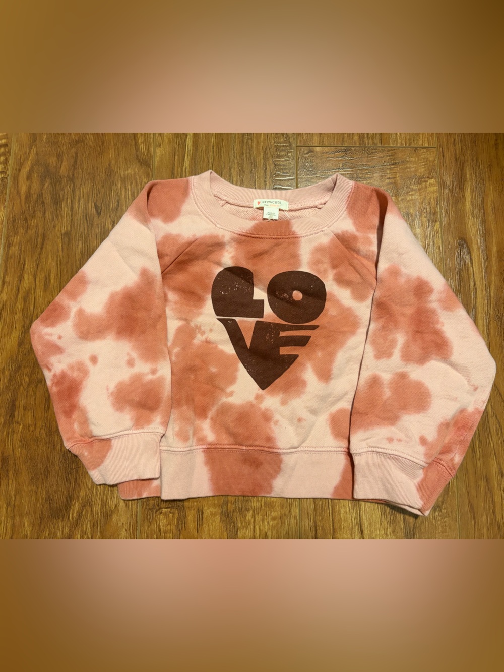 Crewcuts by J CREW | Tie-Dye Pink & Rust LOVE Sweatshirt | KIDS XXS